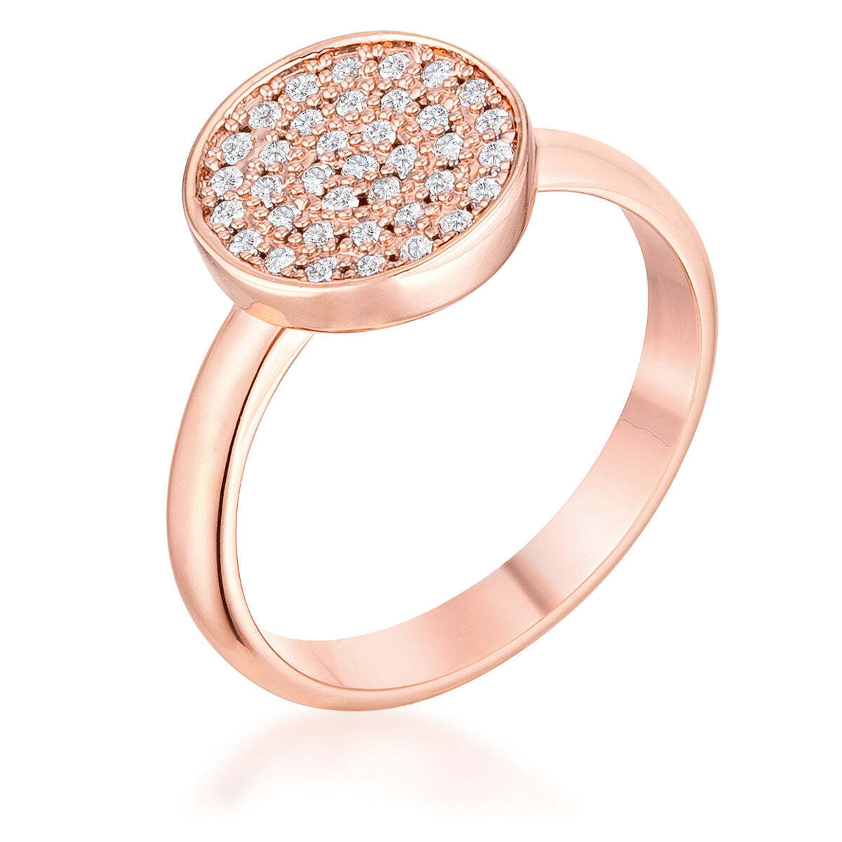 0.2ct Cz Rose Gold Pave Circle Ring
